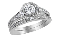 18K White Gold & Palladium Alloy (hypoallergenic) 0.75cttw Canadian Diamond Engagement Ring