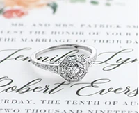 18K White Gold & Palladium Alloy (hypoallergenic) 0.75cttw Canadian Diamond Engagement Ring