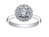 18K White Gold & Palladium Alloy (hypoallergenic) 0.40-1.20cttw Canadian Diamond Engagement Ring - / Carat Total 5