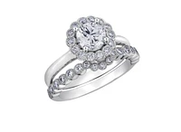 18K White Gold & Palladium Alloy (hypoallergenic) 0.40-1.20cttw Canadian Diamond Engagement Ring - / Carat Total 5