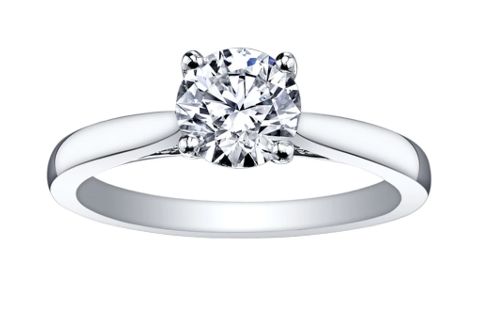 18K White Gold & Palladium Alloy (hypoallergenic) 0.35-1.53cttw Canadian Diamond Engagement Ring - / 0.35 Carat Total