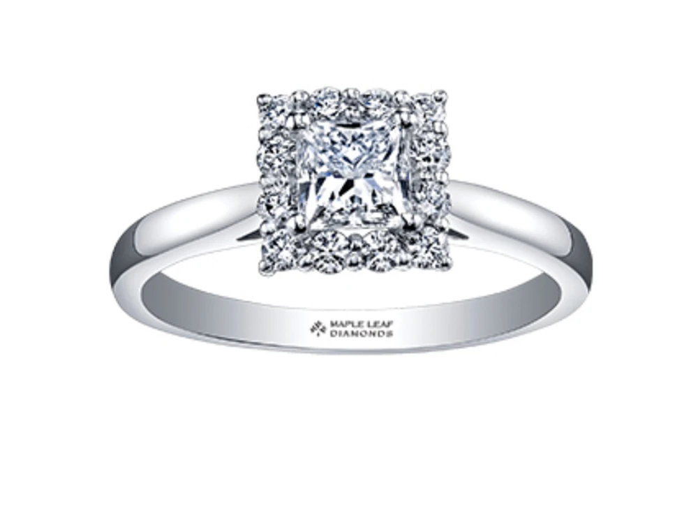 18K White Gold & Palladium Alloy (hypoallergenic) 0.50-1.00cttw Canadian Diamond Engagement Ring - / Carat Total 4.5