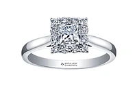 18K White Gold & Palladium Alloy (hypoallergenic) 0.50-1.00cttw Canadian Diamond Engagement Ring - / Carat Total 4.5