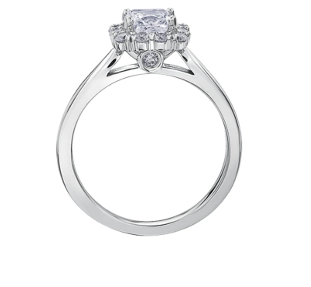 18K White Gold & Palladium Alloy (hypoallergenic) 0.55-1.34cttw Canadian Diamond Engagement Ring - / Carat Total