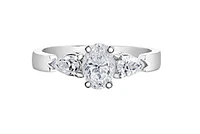 18K White Gold & Palladium Alloy (hypoallergenic) 0.85cttw Canadian Diamond Engagement Ring