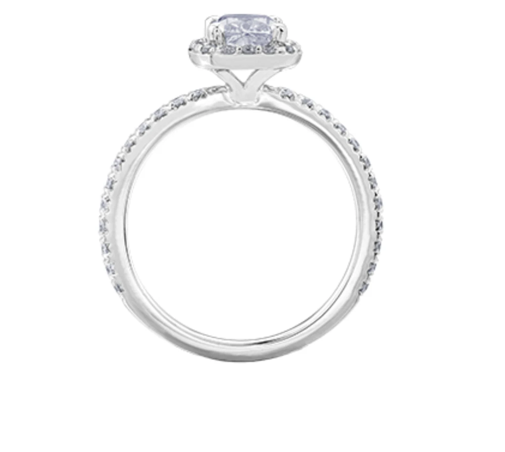 18K White Gold & Palladium Alloy (hypoallergenic) 0.86-1.42cttw Canadian Diamond Engagement Ring - / Carat Total
