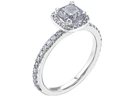 18K White Gold & Palladium Alloy (hypoallergenic) 0.86-1.42cttw Canadian Diamond Engagement Ring - / Carat Total