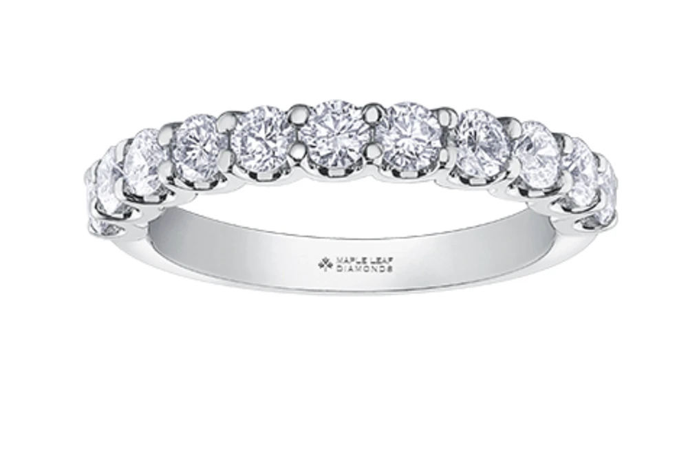 18K White, Yellow, or Rose Gold & Palladium Alloy (hypoallergenic) 0.20-1.00cttw Canadian Diamond Band - / Carat Total