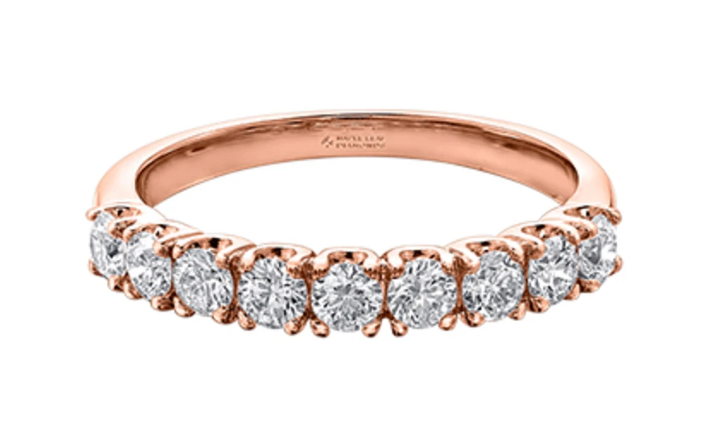 18K White, Yellow, or Rose Gold & Palladium Alloy (hypoallergenic) 0.20-1.00cttw Canadian Diamond Band - / Carat Total