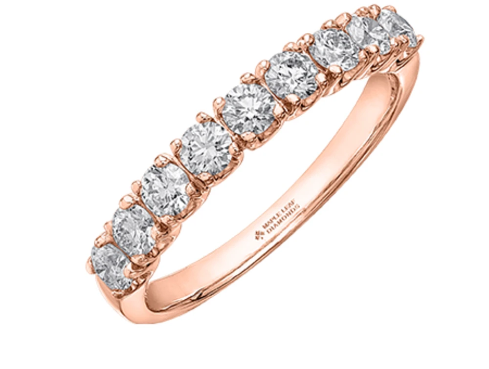 18K White, Yellow, or Rose Gold & Palladium Alloy (hypoallergenic) 0.20-1.00cttw Canadian Diamond Band - / Carat Total
