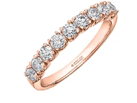 18K White, Yellow, or Rose Gold & Palladium Alloy (hypoallergenic) 0.20-1.00cttw Canadian Diamond Band - / Carat Total