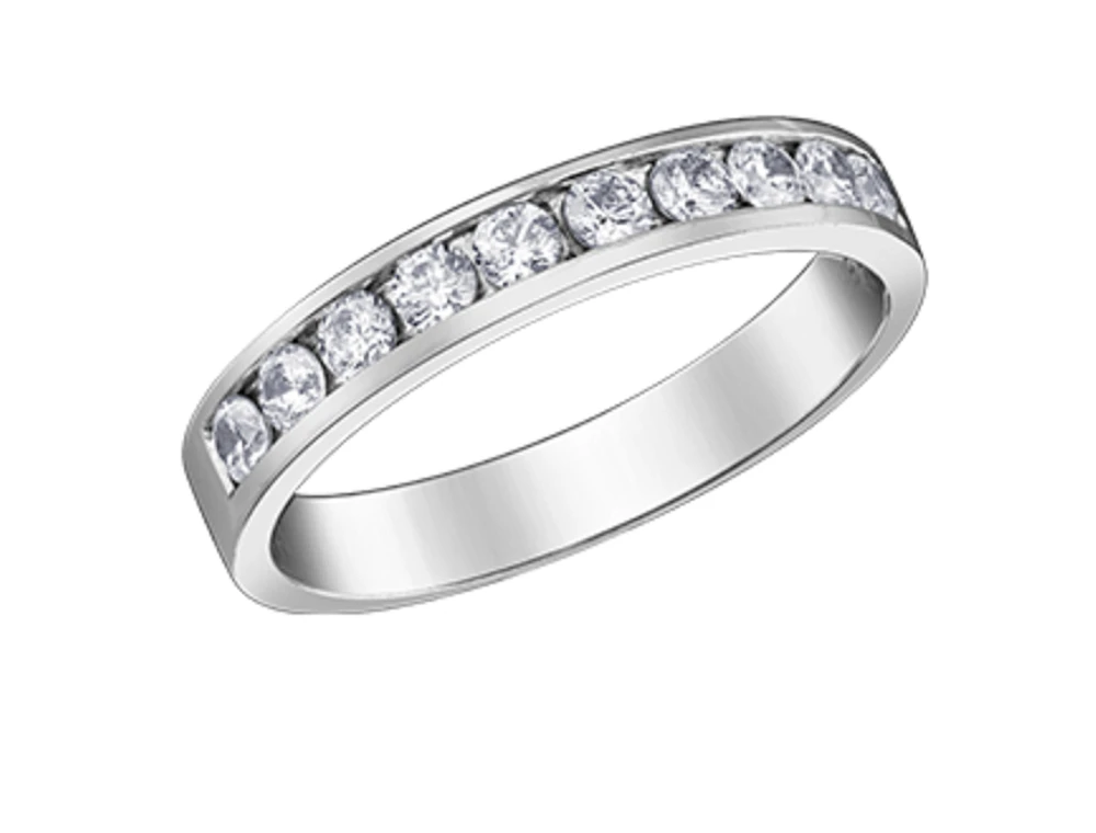 14K White, Yellow, or Rose Gold 0.30-2.00cttw Canadian Channel Set Diamond Band - / Carat Total