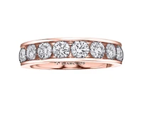 14K White, Yellow, or Rose Gold 0.30-2.00cttw Canadian Channel Set Diamond Band - / Carat Total
