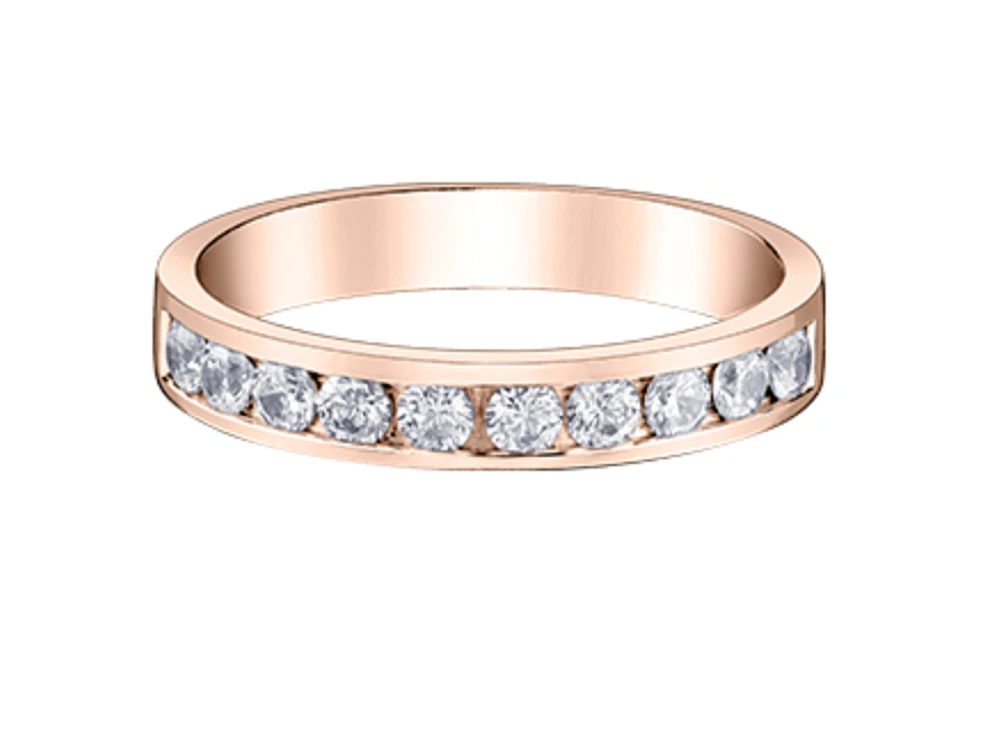 14K White, Yellow, or Rose Gold 0.30-2.00cttw Canadian Channel Set Diamond Band - / Carat Total