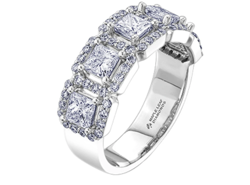 18K White, Yellow, or Rose Gold 1.03-2.00cttw Canadian Diamond Band - / Carat Total