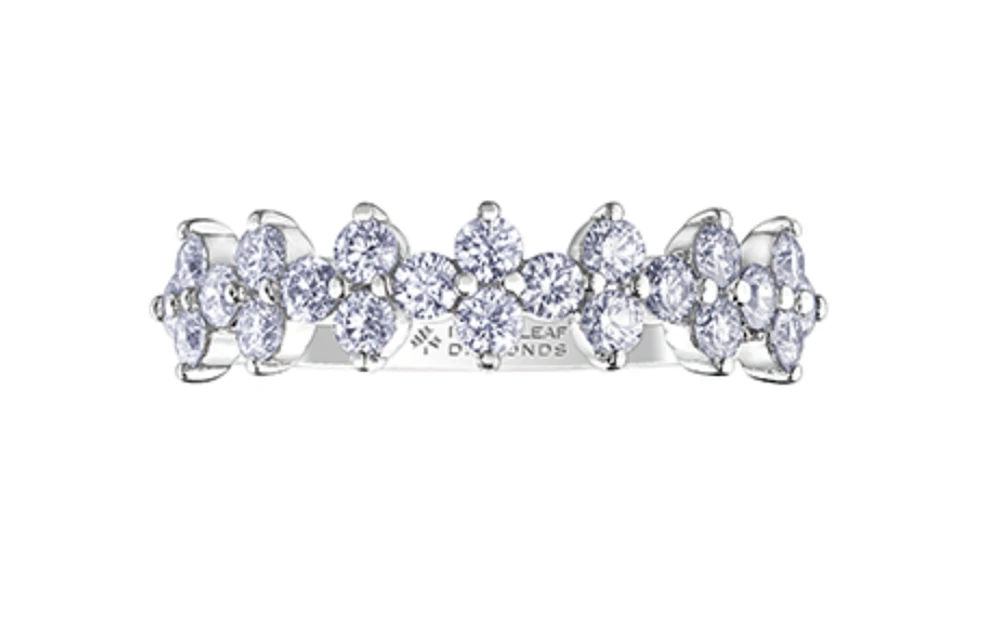 18K White, Yellow, or Rose Gold 0.77-1.00cttw Canadian Diamond Band - / Carat Total