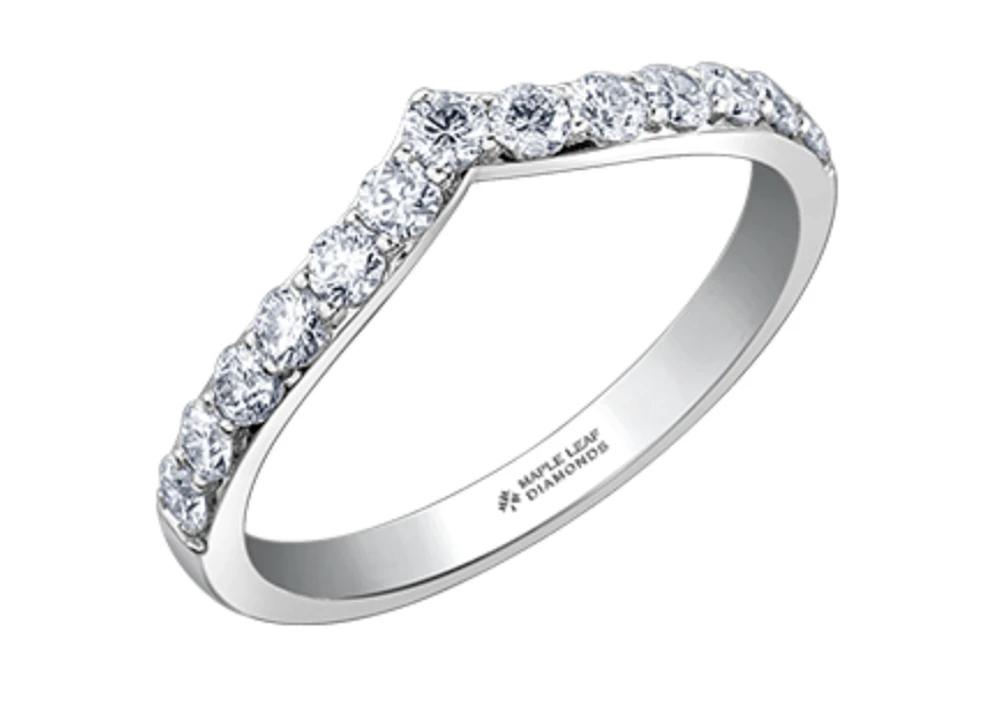 18K White, Yellow, or Rose Gold With Palladium Alloy (hypoallergenic) 0.30-0.52cttw Canadian Diamond Band - / Carat Total