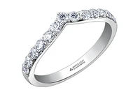 18K White, Yellow, or Rose Gold With Palladium Alloy (hypoallergenic) 0.30-0.52cttw Canadian Diamond Band - / Carat Total