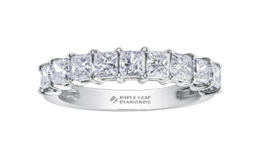 18K White, Yellow, or Rose Gold With Palladium Alloy (hypoallergenic) 1.40-1.85cttw Canadian Diamond Band - / Carat Total