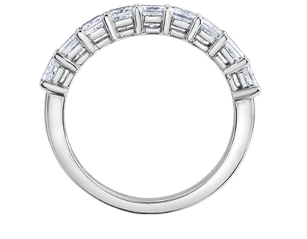 18K White, Yellow, or Rose Gold With Palladium Alloy (hypoallergenic) 1.40-1.85cttw Canadian Diamond Band - / Carat Total