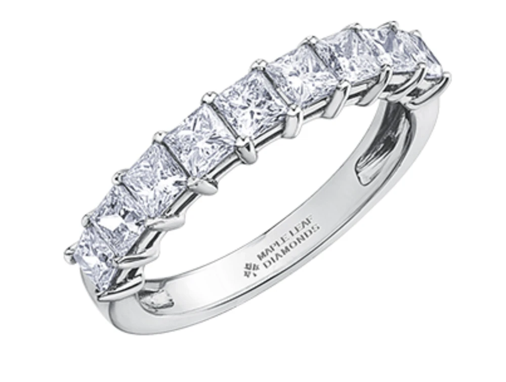 18K White, Yellow, or Rose Gold With Palladium Alloy (hypoallergenic) 1.40-1.85cttw Canadian Diamond Band - / Carat Total