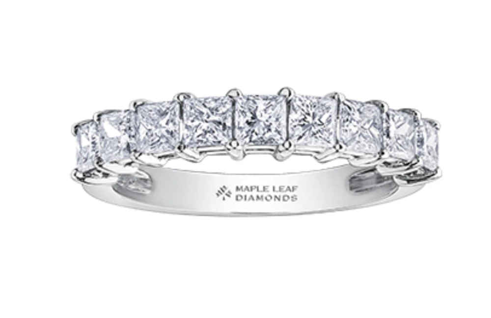 18K White, Yellow, or Rose Gold With Palladium Alloy (hypoallergenic) 1.35-2.07cttw Canadian Diamond Band - / Carat Total