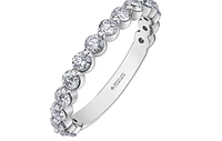 18K White, Yellow, or Rose Gold with Palladium Alloy (hypoallergenic) 0.50-1.20cttw Canadian Diamond Band - / Carat Total