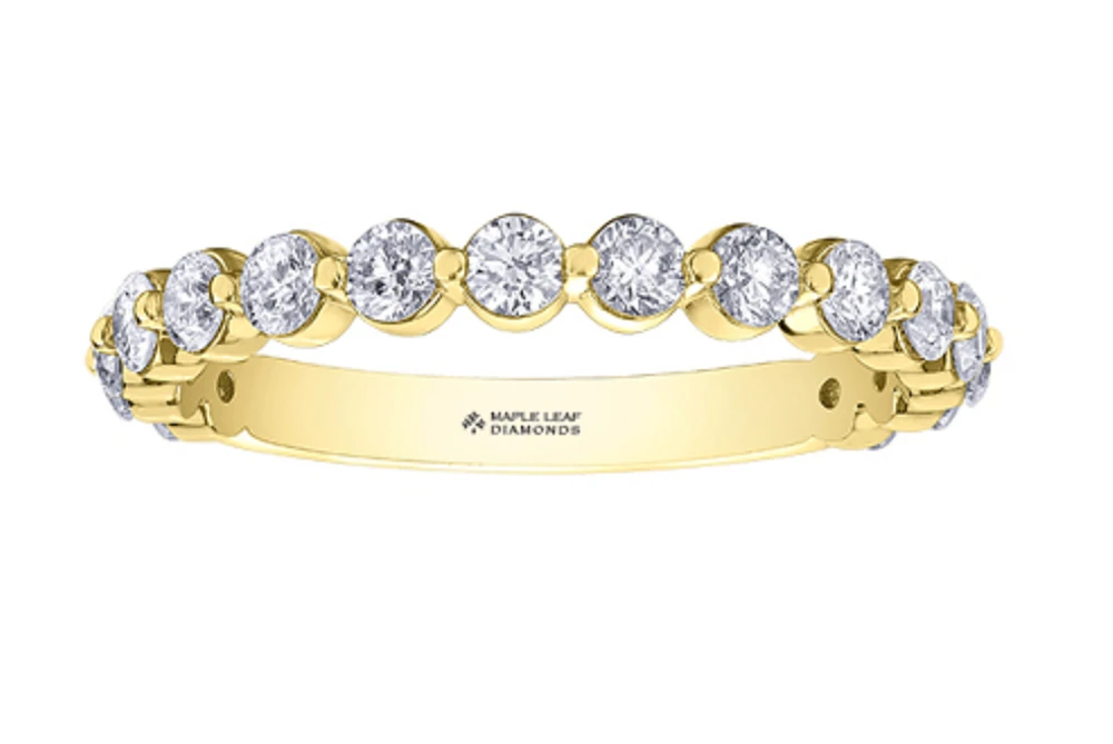 18K White, Yellow, or Rose Gold with Palladium Alloy (hypoallergenic) 0.50-1.20cttw Canadian Diamond Band - / Carat Total