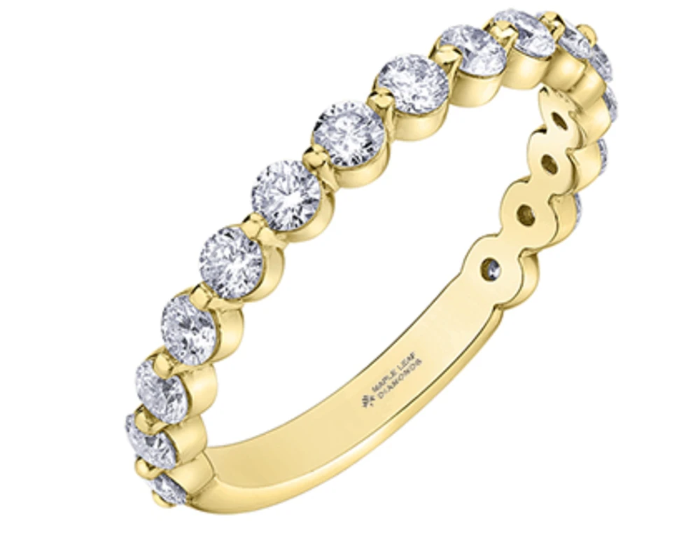 18K White, Yellow, or Rose Gold with Palladium Alloy (hypoallergenic) 0.50-1.20cttw Canadian Diamond Band - / Carat Total