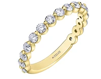 18K White, Yellow, or Rose Gold with Palladium Alloy (hypoallergenic) 0.50-1.20cttw Canadian Diamond Band - / Carat Total