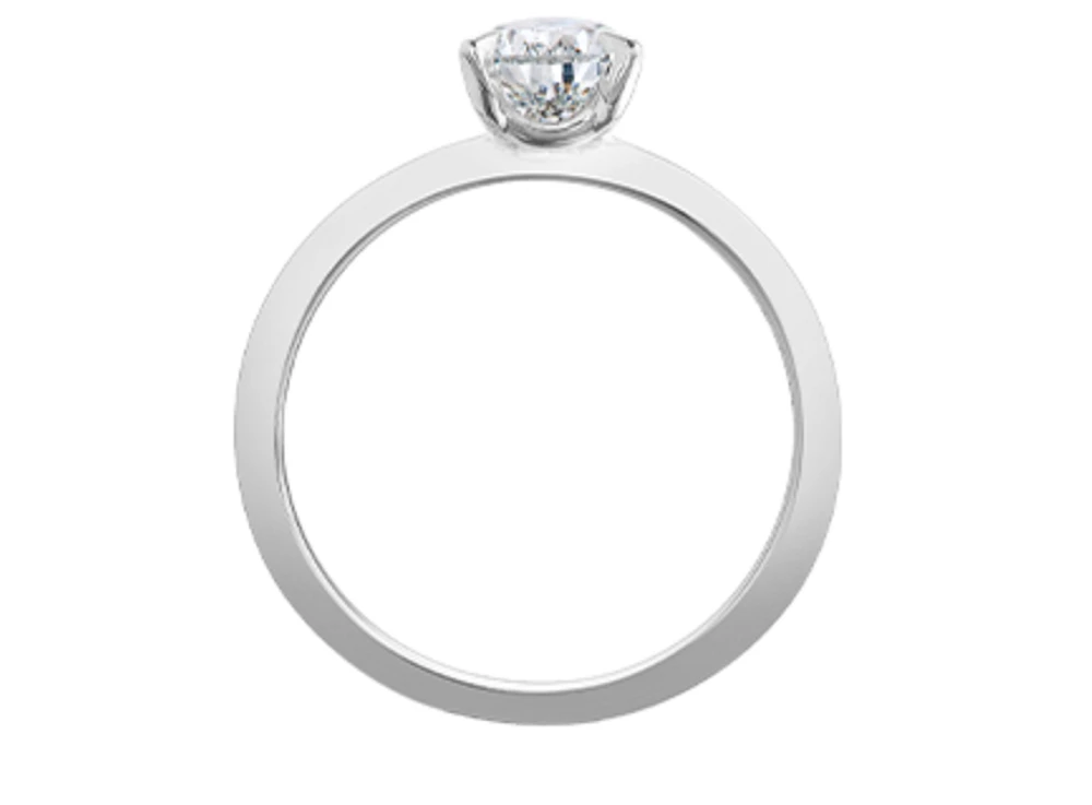 18K White Gold & Palladium Alloy (hypoallergenic) -1.00cttw Pear Shape Canadian Diamond Engagement Ring