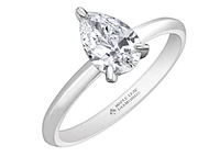 18K White Gold & Palladium Alloy (hypoallergenic) -1.00cttw Pear Shape Canadian Diamond Engagement Ring