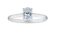 18K White Gold & Palladium Alloy (hypoallergenic) -1.00cttw Oval Cut Canadian Diamond Engagement Ring