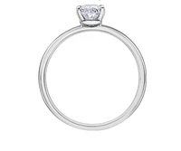 18K White Gold & Palladium Alloy (hypoallergenic) -1.00cttw Oval Cut Canadian Diamond Engagement Ring