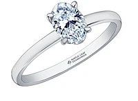 18K White Gold & Palladium Alloy (hypoallergenic) -1.00cttw Oval Cut Canadian Diamond Engagement Ring