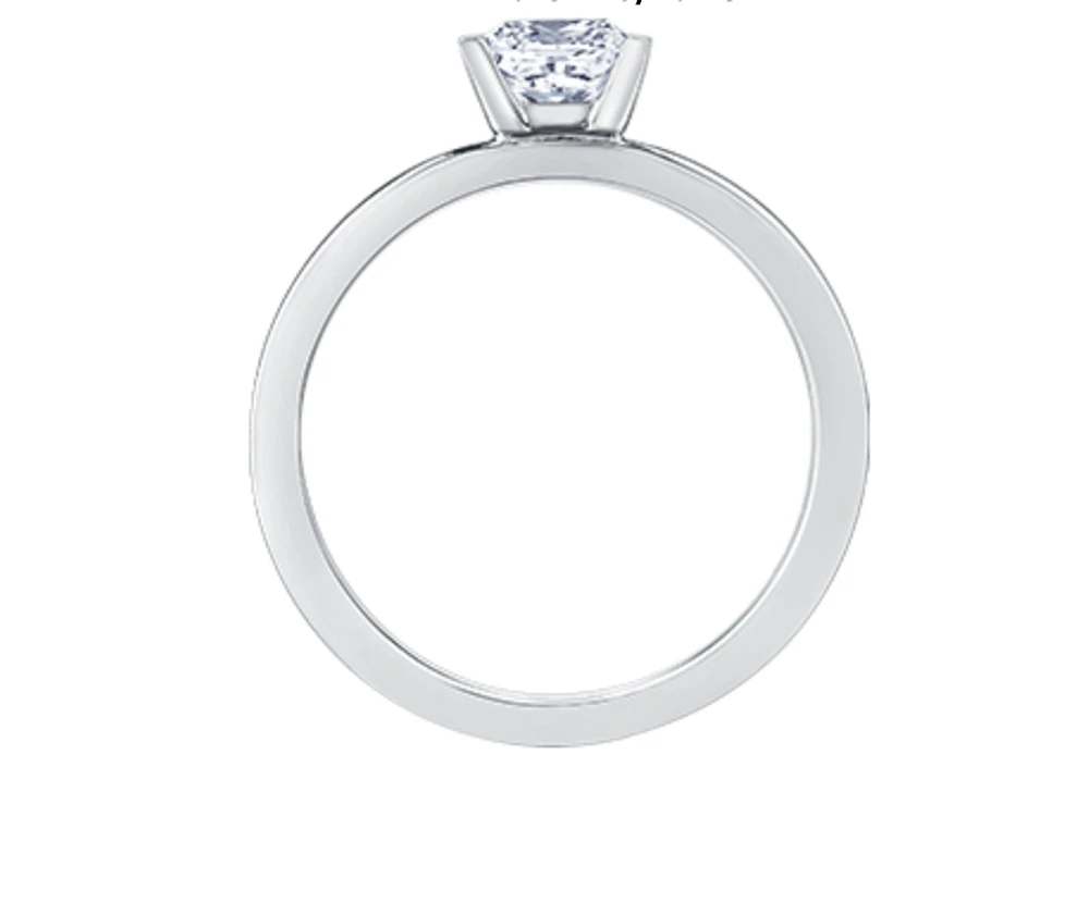 18K White Gold & Palladium Alloy (hypoallergenic) -1.00cttw Princess Cut Canadian Diamond Engagement Ring
