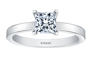 18K White Gold & Palladium Alloy (hypoallergenic) -1.00cttw Princess Cut Canadian Diamond Engagement Ring