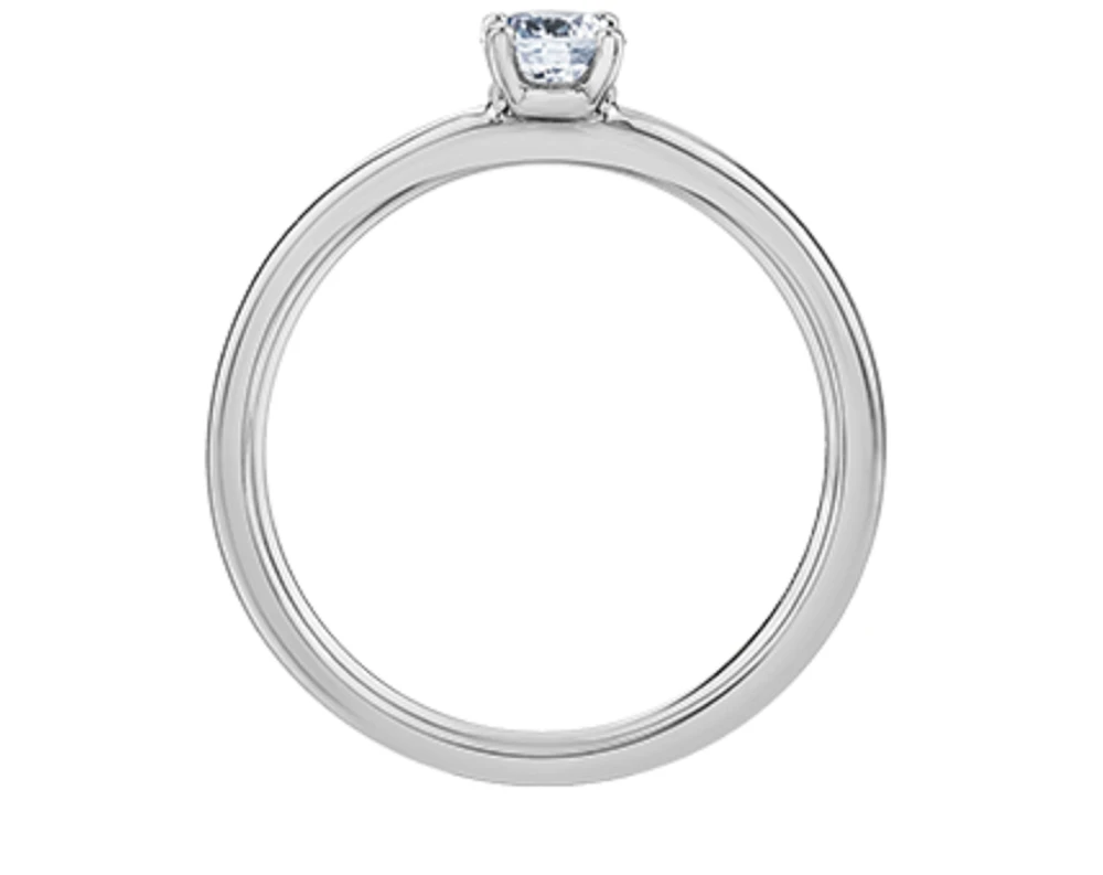 18K Gold & Palladium Alloy (hypoallergenic) -1.00cttw Round Brilliant Canadian Diamond Engagement Ring