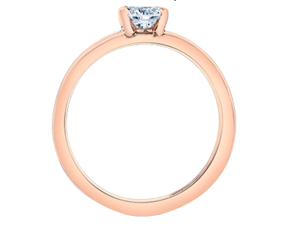 14K Rose Gold 0.70cttw Oval Cut Canadian Diamond Engagement Ring - /