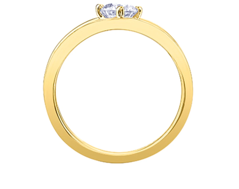 14K Yellow Gold 0.50cttw Round Brilliant Canadian Diamond Engagement Ring - /