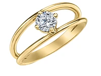 14K Yellow Gold 0.50cttw Round Brilliant Canadian Diamond Engagement Ring - /