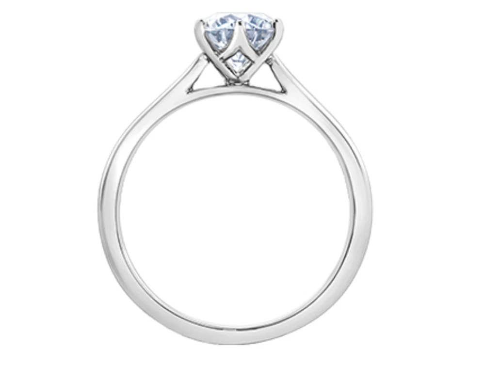 18K White Gold & Palladium Alloy (hypoallergenic) 1.25cttw Round Brilliant Canadian Diamond Engagement Ring - /