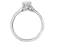 18K White Gold & Palladium Alloy (hypoallergenic) -1.00cttw Oval Cut Canadian Diamond Engagement Ring