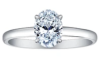 18K White Gold & Palladium Alloy (hypoallergenic) 0.50-1.00cttw Oval Shape Canadian Diamond Engagement Ring - / 0.70 Carat Total