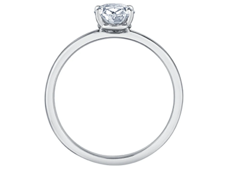 18K White Gold & Palladium Alloy (hypoallergenic) 0.50-1.00cttw Oval Shape Canadian Diamond Engagement Ring - / 0.70 Carat Total
