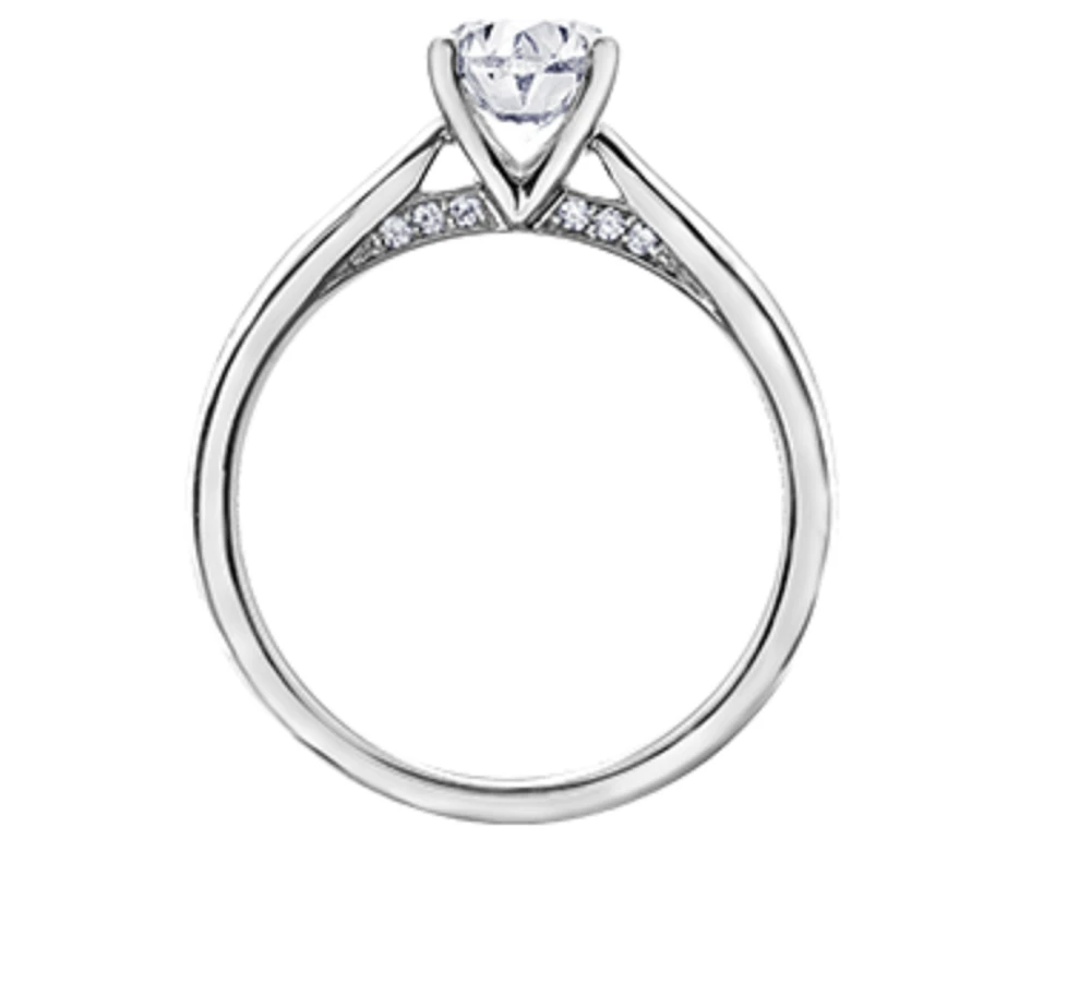 18K White Gold & Palladium Alloy (hypoallergenic) 0.75-1.05cttw Oval Shape Canadian Diamond Engagement Ring - / 0.75 Carat Total