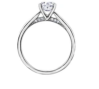 18K White Gold & Palladium Alloy (hypoallergenic) 0.75-1.05cttw Oval Shape Canadian Diamond Engagement Ring - / 0.75 Carat Total