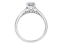 18K White Gold & Palladium Alloy (hypoallergenic) 1.05cttw Emerald Cut Canadian Diamond Engagement Ring - /