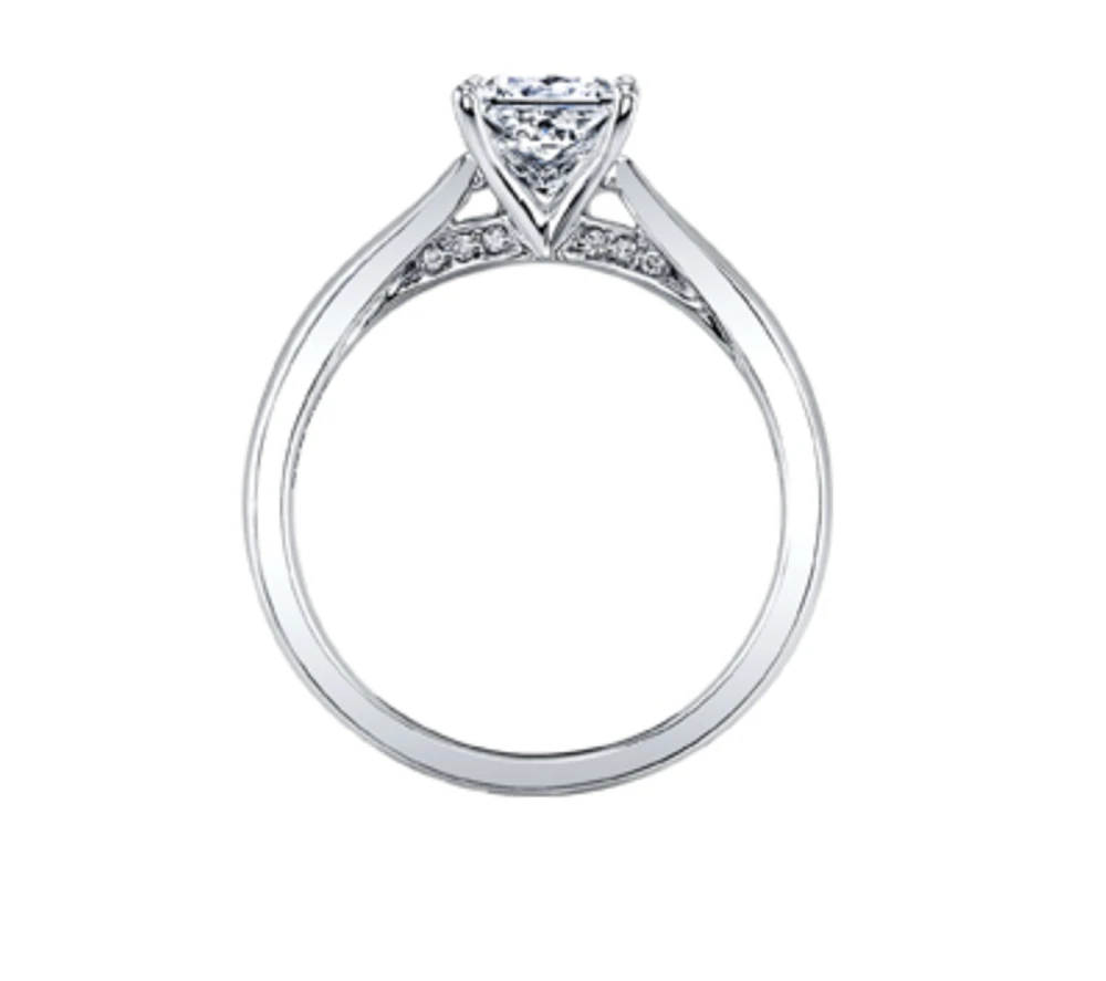 18K White Gold & Palladium Alloy (hypoallergenic) 0.53-1.03cttw Princess Cut Canadian Diamond Engagement Ring - / 0.53 Carat Weight