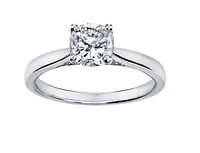 18K White Gold & Palladium Alloy (hypoallergenic) 0.55-1.05cttw Cushion Cut Canadian Diamond Engagement Ring - / 0.55 Carat Weight